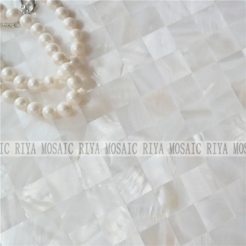 Free Shipping RIYA natural shell Mother of Pearl mosaic tiles Pure white 20mm No gap background wall Smallpox Bar 11pcs/lot