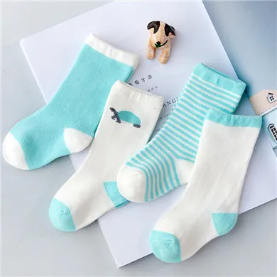 4 пар/лот, осенне-зимние хлопковые носки высокого качества для новорожденных девочек, утепленные махровые носки Комплект носков для маленьких мальчиков - Цвет: Spring SAY04