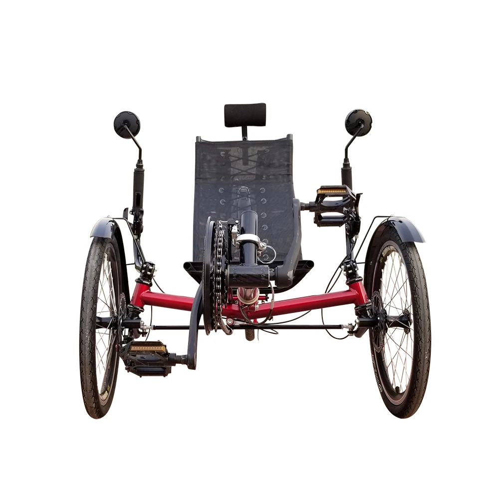 M009 трехколесный лежачий Головастик для взрослых с задней подвеской|trikes for adults|3