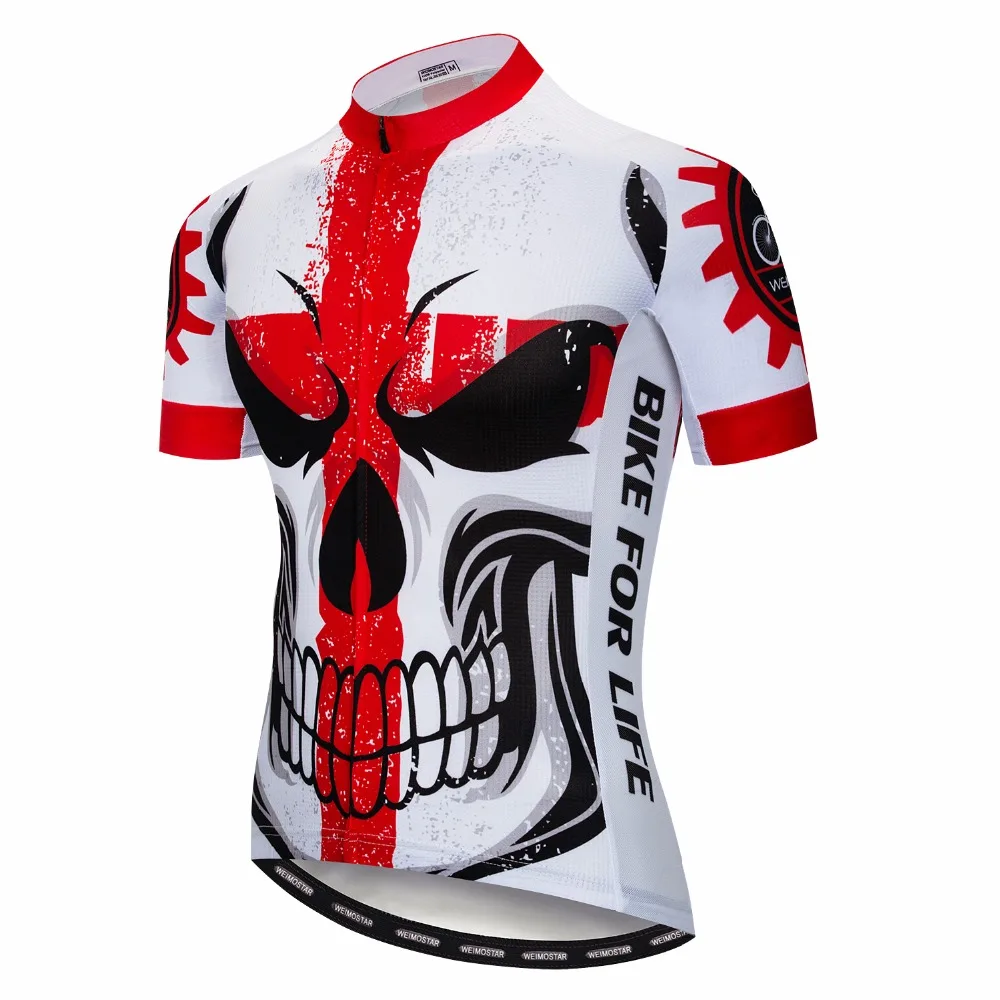 Skull Cycling jersey men short sleeve Ropa Ciclismo 2018 mtb Bicycle