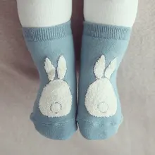 Toddler Kids Socks Girls and Boys Soft Non-slip Socks Fur Bunny Printed Boot Cuffs Baby Socks