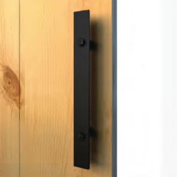 

LWZH Pull and Flush Handle Set in Black Sliding Closet Gate Barn Door Hardware Handle 300mm