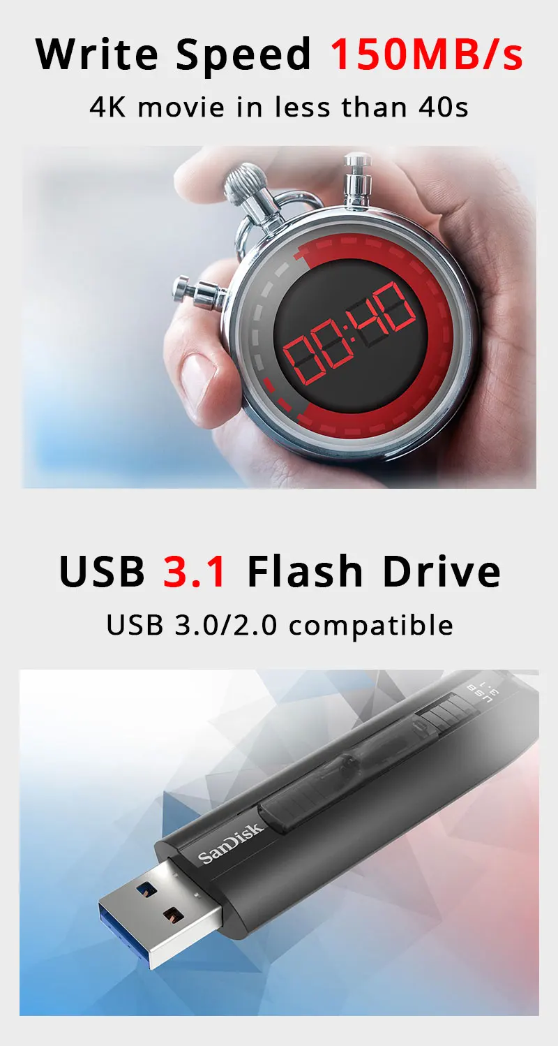 Двойной Флеш-накопитель SanDisk CZ800 Extreme 3,1 USB флэш-память Drive128GB 64Гб флэш-накопители флешка, переносной usb-накопитель U диск записи 150 МБ/с. для ТВ/PC/Автомобильный плеер