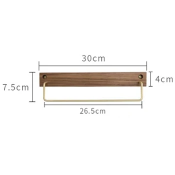

Black Walnut Solid Wood Towel Rack Bathroom Shelf Wall Mounted Bathroom Single Rod Bathroom Towel Towel Rack Hanging Rod Kitch