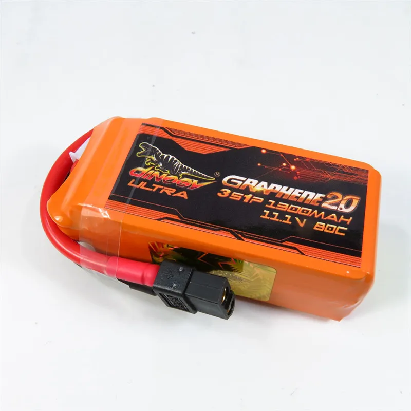 

Giant Power DINOGY ULTRA GRAPHENE 2.0 11.1V 1300mAh 80C 3S Rechargeable Lipo Battery XT60 Plug For RC FPV Racing Multicopter