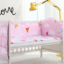 5 шт. хлопок Пеленальные принадлежности набор кровать Простыни кроватки бампер кроватки; детская кроватка Постельное белье cunas кроватки комплект(4 бампер+ Простыни