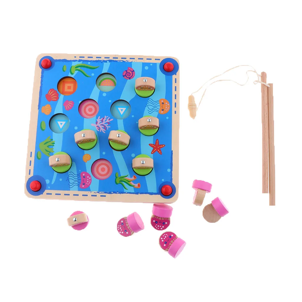 

Wooden Fishing Chess Game Toy Set with Magnetism for Boys and Girls Exciting Memory Tool, Age 3+