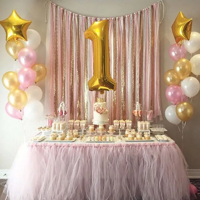 1st Birthday Baby Girl Boy Balloons Decoration 40 Number 1 Mylar