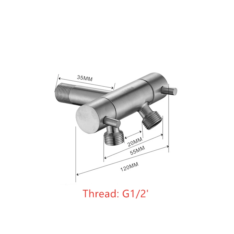 G1/2' настенный двойной выход наружный садовый смеситель для ванной комнаты настенный смеситель кран угловой клапан 304 нержавеющая сталь