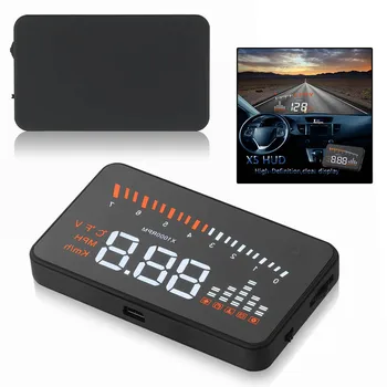 

X5 3" Car Projector HUD Head Up Display Speed Fuel Warning OBD II Speedometer