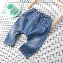 Рост 75-95 см, новинка года, весенние повседневные джинсовые штаны для мальчиков, 1 предмет, детские весенние модные стильные штаны, брюки для мальчиков