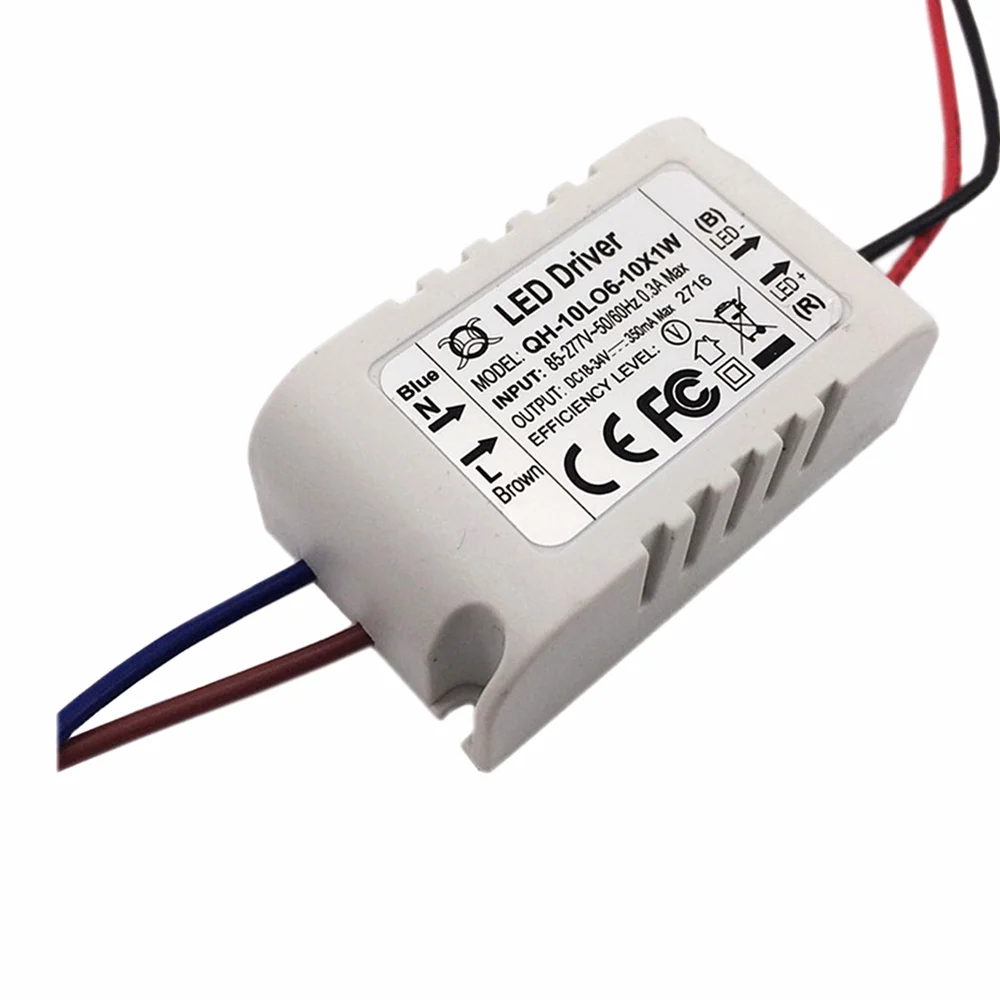 2 предмета светодиодный 10 Вт AC85-277V светодиодный драйвер 6-10x1W 300mA DC18-34V ящика PF СВЕТОДИОДНЫЙ, блок питания постоянный ток CeilingLamp