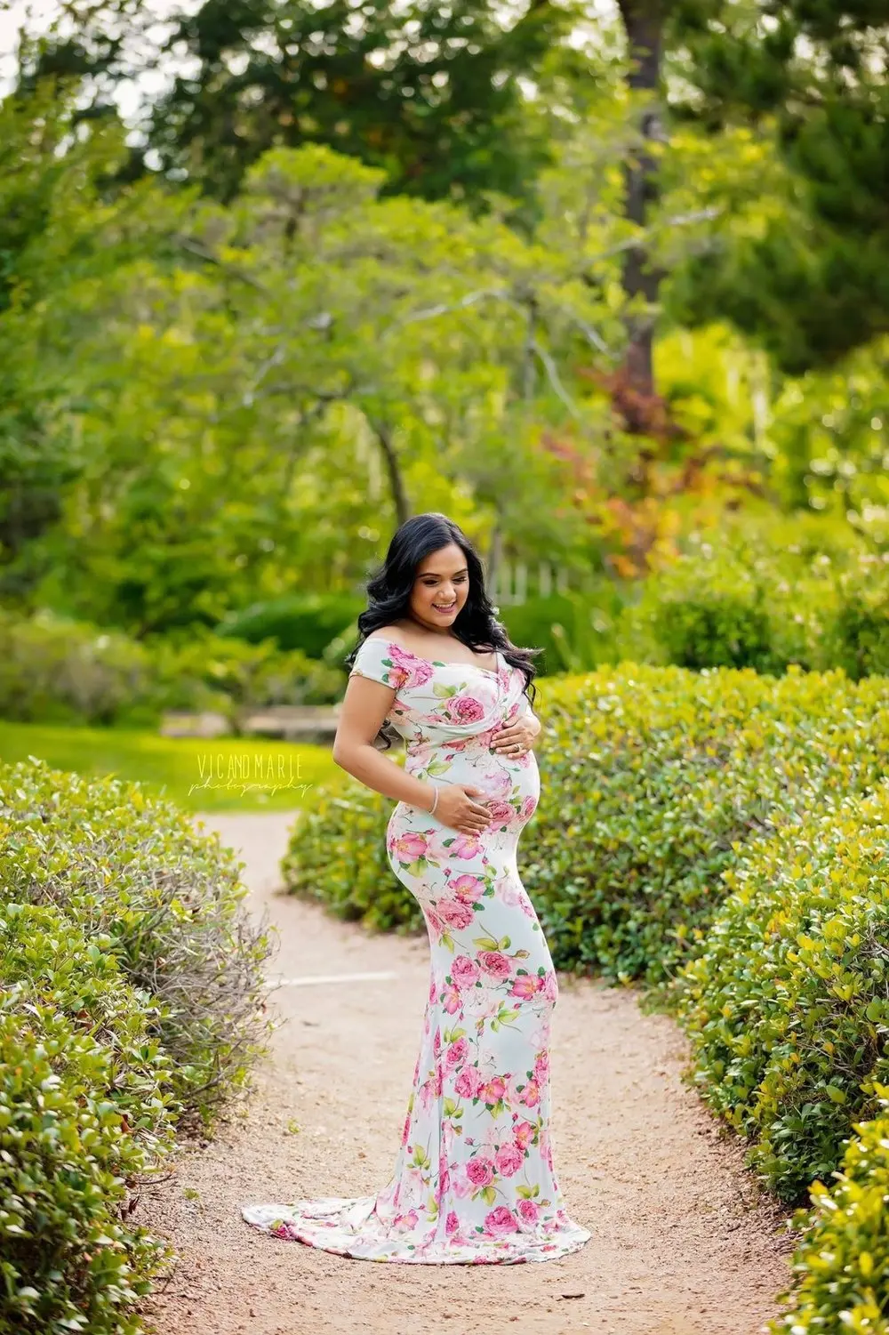 New Floral Maxi Maternity Gown For Photo Shoots Long Maternity Photography Props Pregnancy Dress Sexy Pregnant Dresses For Women (2)