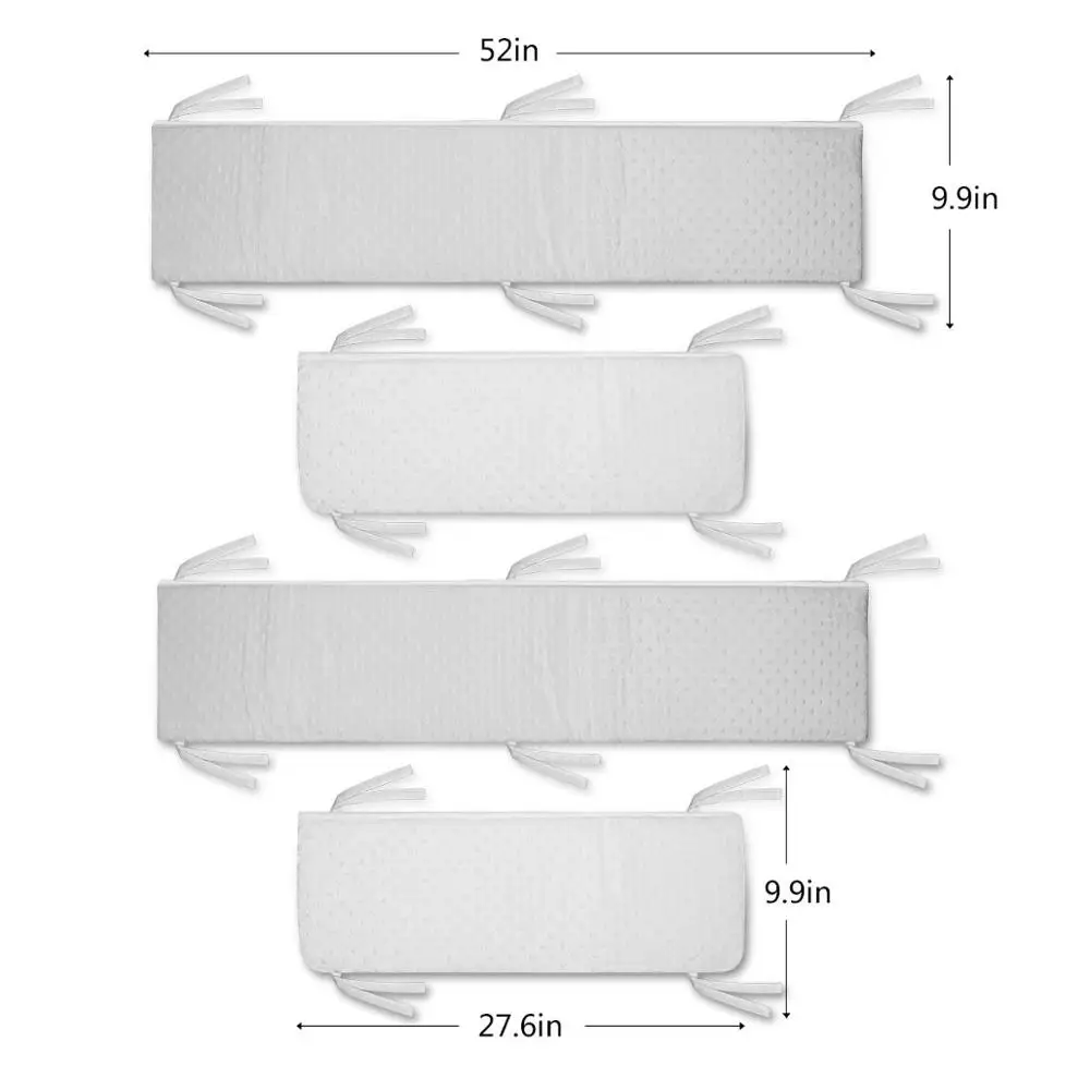 4 шт детские дышащие Бамперы для кроватки для стандартных кроваток, мягкие и выпуклые на ощупь, машинная моющаяся прокладка протектор для мальчиков и девочек