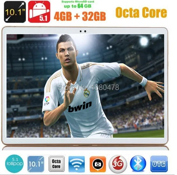 10 inch tablet pc Octa Core 3G WCDMA Android 5 1 4GB RAM 32GB ROM IPS