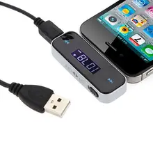 Премиум Топ беспроводной автомобильный комплект MP3-плеер ЖК-дисплей fm-передатчик модулятор 3,5 мм кабель для iPhone 3 3g 4 4S iPod смартфонов