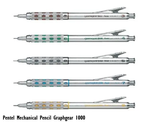Pentel GraphGear 1000 Алюминий баррель высокое качество составление механический карандаш 0,3/0,5/0,7/0,9 офисные и школьные принадлежности