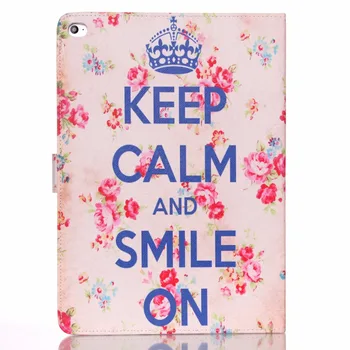 

Protect Cases For Apple iPad Air2 Air Cover Fashion Cute Cartoon Painted Flip PU Leather Bags Card Slot Stand Shell For iPad 5 6