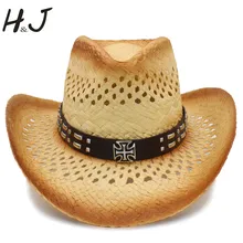 Ковбойские Шапки для мужские черные панк пояса полые ручной компиляции взрослых Шапки шапки Environ Для мужчин Тал клей Для женщин ковбойская шляпа аксессуары
