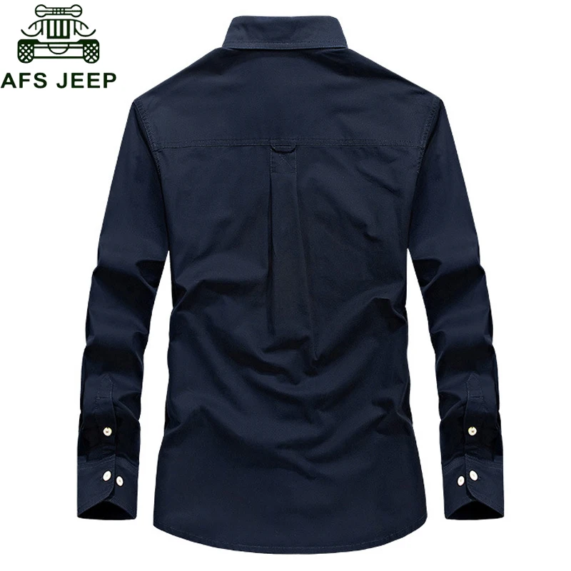 Preise AFS Jeep Marke Frühling Autum Militär Shirt Männer 100% Baumwolle Langarm Armee Shirts Camisetas hombre Plus Größe 4XL Chemise homme