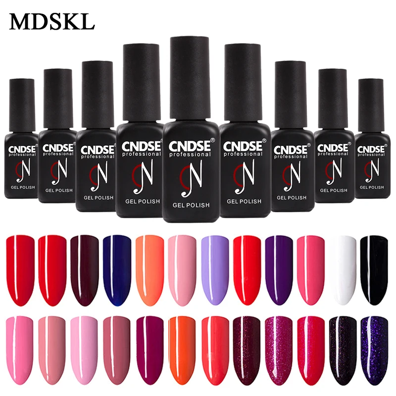 

CNDSE 12 ML156 Colors UV Gel Nail Polish Soak Off Lucky LED Varnish Primers LED Hybrid Semi Permanent Top Paint Base Gel Lak