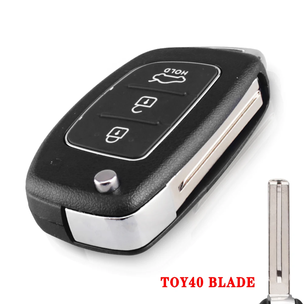 KEYYOU Flip Remote Car Key Shell Case For Hyundai Solaris ix35 ix45 ELANTRA Santa Fe HB20 Verna HY15/HY20/TOY40 Blade 3 Buttons