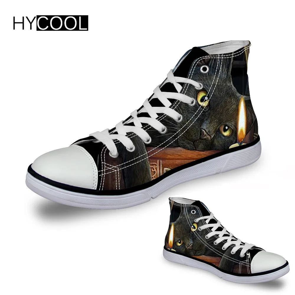 

HYCOOL Kids Boys Shoes Sports Running Sneaker The Witching Hour Cat Printed Children Training Football Shoes Athletic Sneaker