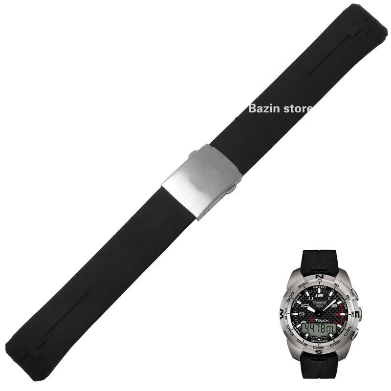 20mm 21mm T013420A cinturino t touch II Expert cinturino in gomma  siliconica nera per T047420A|silicone rubber strap watch|watch bandstrap  watch band - AliExpress