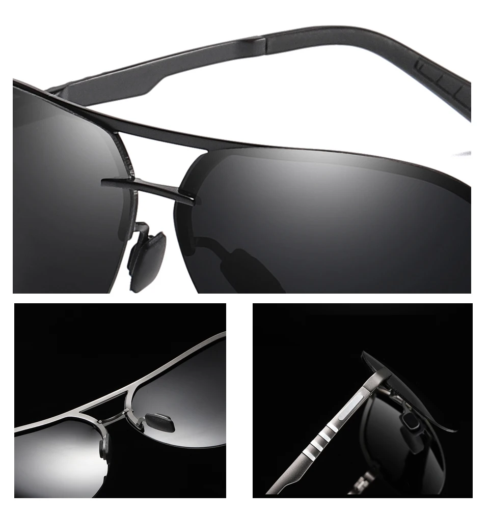 polarized sun glasses half frame brown metal frame (15)