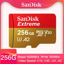 Memória sandisk, leitor de cartão sd em memória 32 gb 128 gb 256 gb extreme pro micro 128 gb cartão de classe 10 u 3