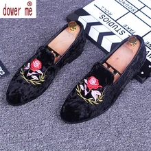 Neue 2017 männer müßiggänger spitz casual wohnungen samt italienische mokassins stickerei slip auf partykleid schuhe größe: 38-43