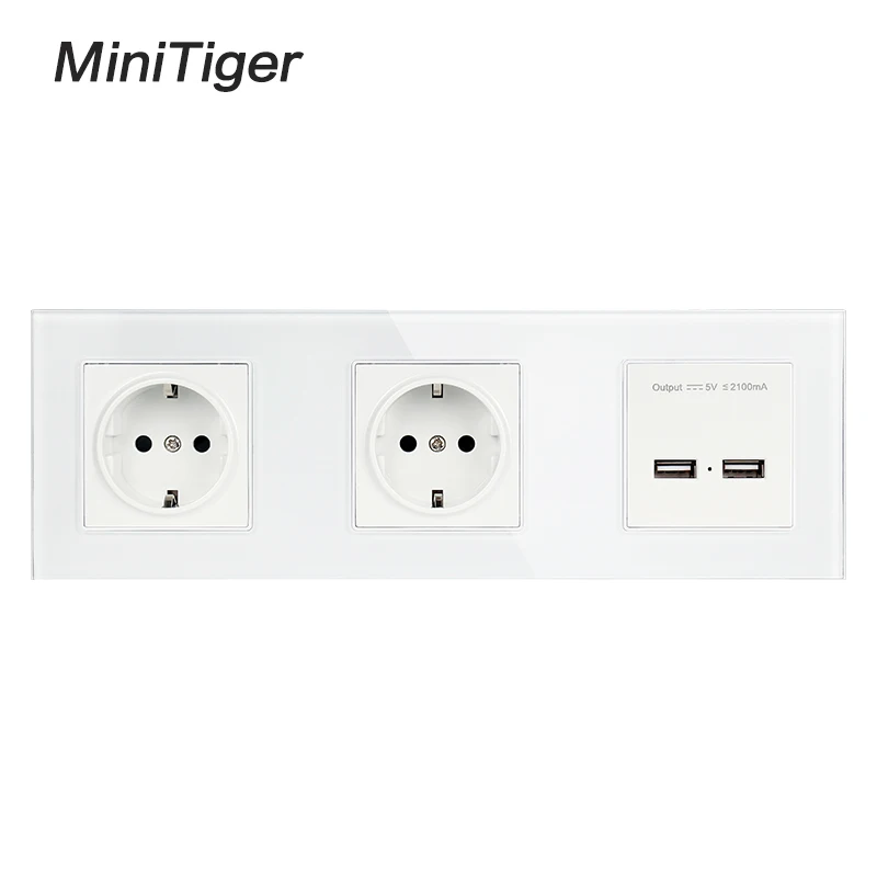 Настенная электрическая розетка Minitiger с двойным USB-портом 16 А 5 В 2 | Обустройство