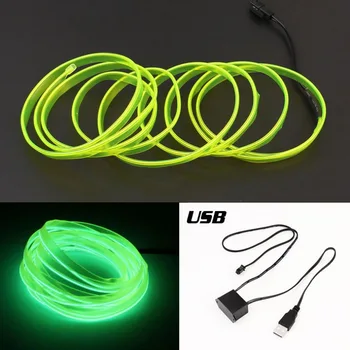 

1M LED EL Light Neon Rope Car Dance Glow Light Strip 3V/12V Controller USB Drive Car Party Decoration Light Car-styling Hot New