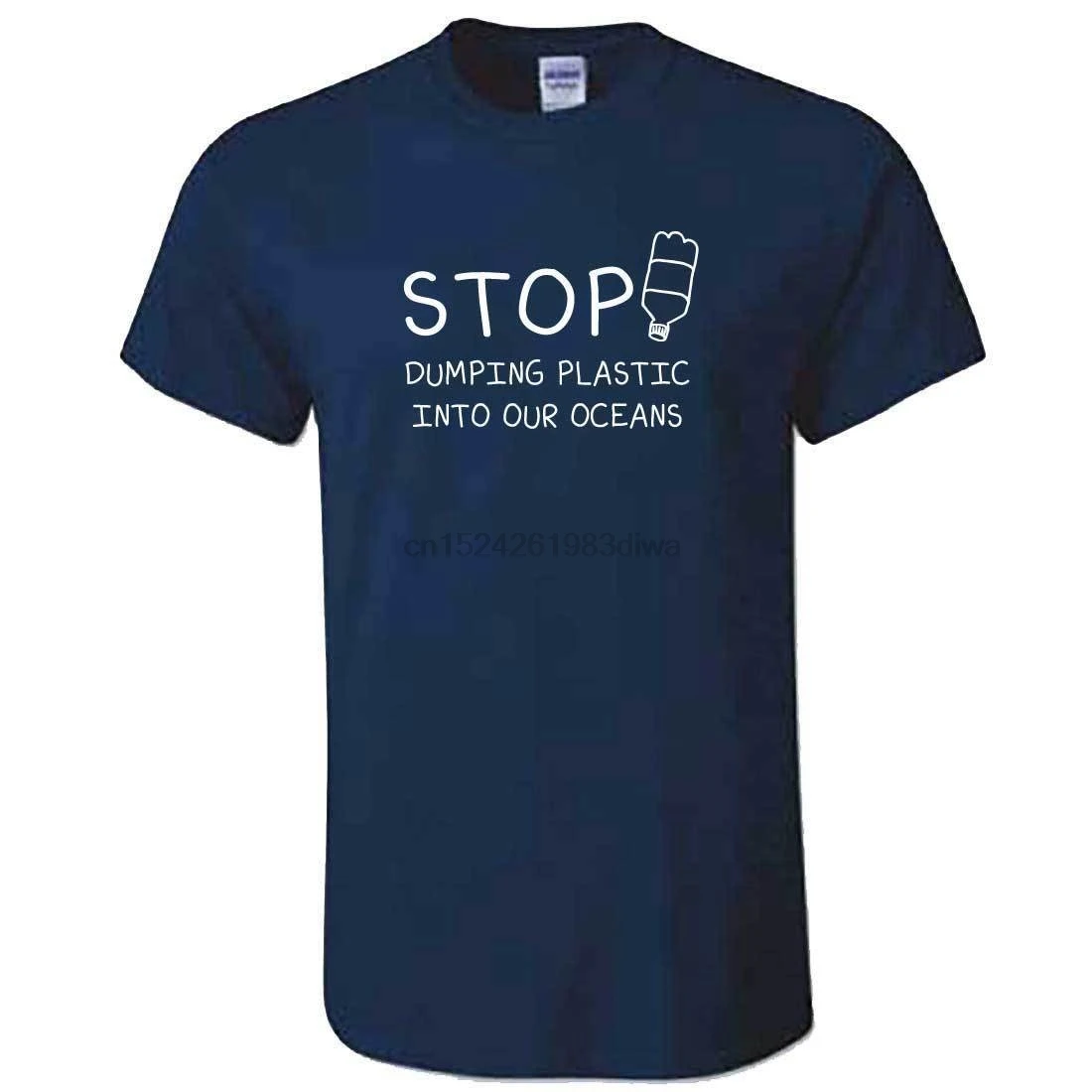 Mens STOP DUMPING PLASTIC Into Our OCEANS T shirt Save The Planet Blue ...