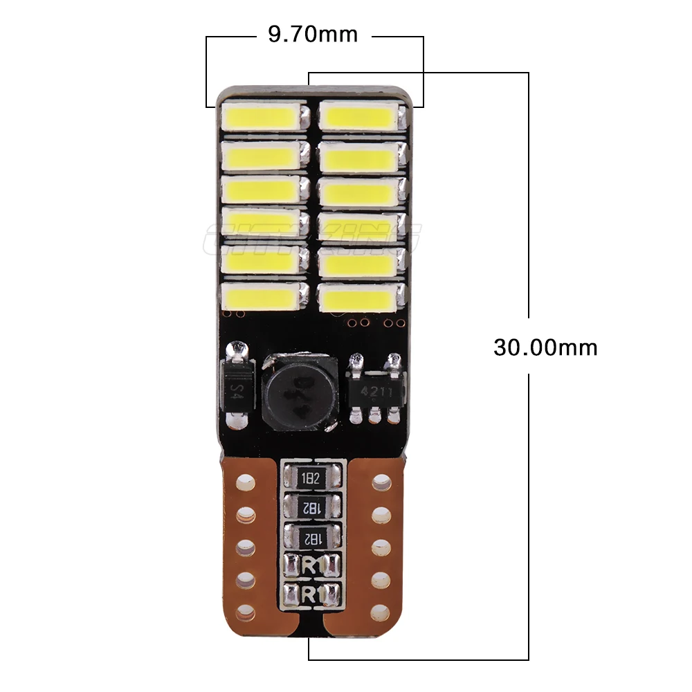 1 шт./лот T10 Светодиодная Лампа 194 Led Canbus 24SMD 4014 автомобильная светодиодная