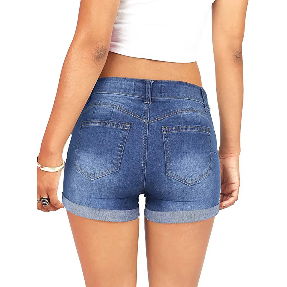 JAYCOSIN низкая талия короткие женские потертые рваные мини джинсы джинсовые брюки шорты низкие мужские плавки с регулируемой талией