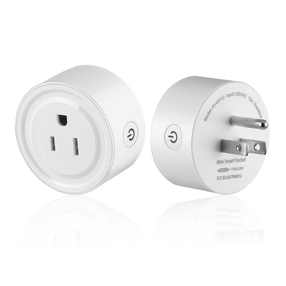 

2PCS/SET Round Shape Smart Socket Wireless WiFi Power Plug APP Remote Control Timing Switch Socket for Home Automation System