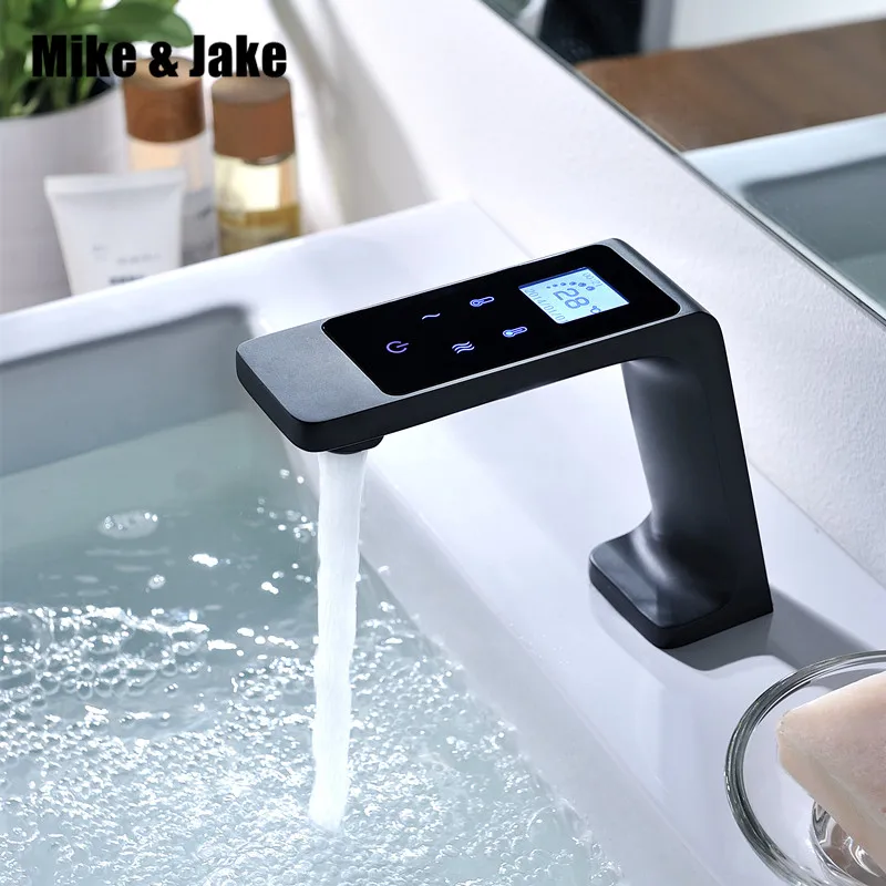 

Digital black basin faucet thermostatic touch faucet basin mixer tap touch basin taps Show digital basin intelligent faucet