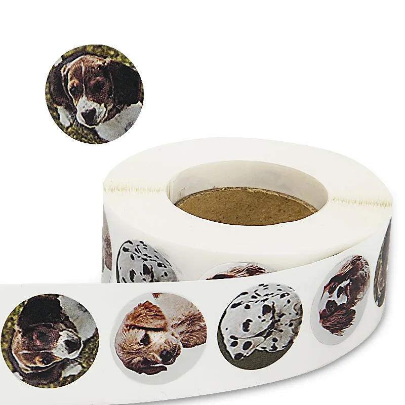 

500pcs animals dogs sticker for kids room decoration and home decoration 1inch round wall stickers house decoration