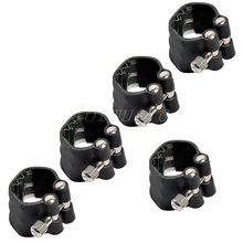 5 шт. кожаная Лигатура для мундштук для саксофона-тенора черный