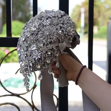 Роскошные свадебные букеты с кристаллами, брошь с кристаллами, блестящая, с каплями, ручная работа, Свадебные мероприятия, букет для рук