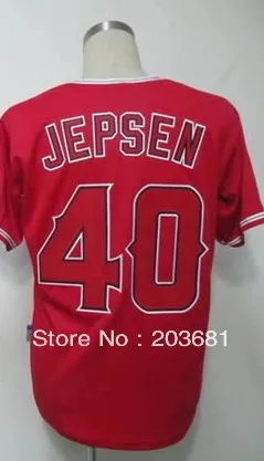 Free Shipping Wholesale #40 Kevin Jepsen Men's Baseball Jersey Embroidery and Sewing Logos Size M--3XL Mix Order | - Цена: 