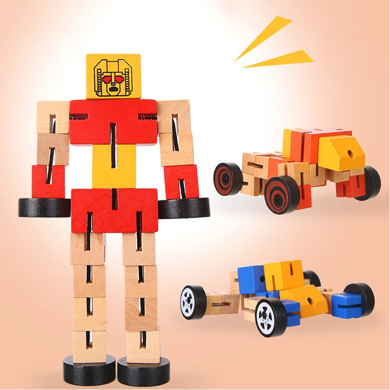 Пазлы для детей многофункциональный деревянный Autobot Рука играть игрушка модель робот-трансформер Строительный Блок Детские подарки игрушки