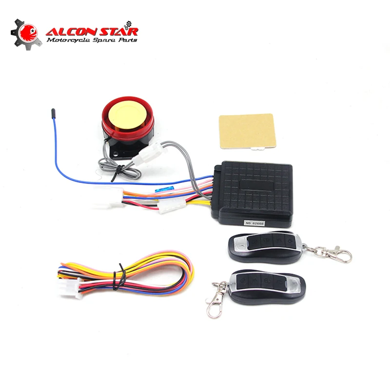 

Alconstar Universal Motorcycle Alarm System Scooter Anti-theft Security Alarm System Two-way with Engine Start Remote Control