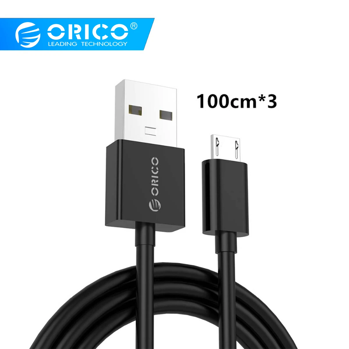 ORICO ADC-S2 3 шт./лот Micro USB 2,0 кабель для зарядки и передачи данных для смартфонов 100 см* 3 3 шт./лот-черный/белый