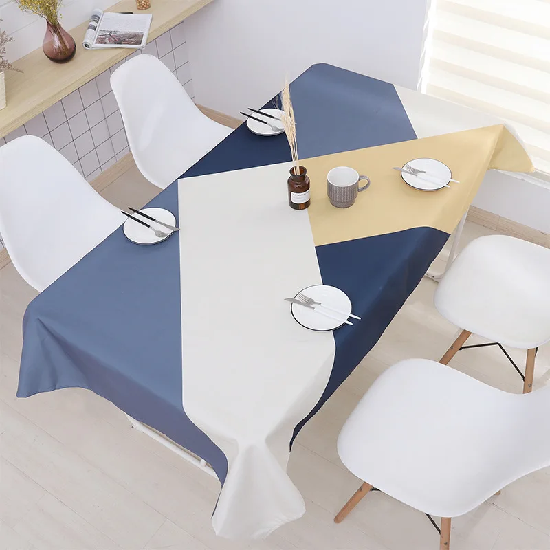 Creative Patchwork Color Waterproof Table Cloth 1pcs Quality Thicken Farbic Table Cover Home Dinner End Tablecloth tafelkleed