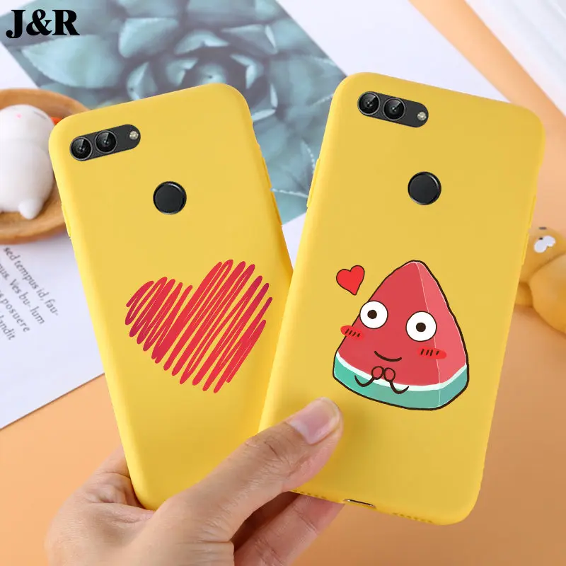 Для Huawei P Smart Case Enjoy 7S Силиконовые мягкие милые Чехлы для телефона Мультяшные