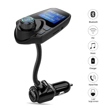 

Wireless In-Car Bluetooth FM Transmitter Radio Adapter Car Kit MP3 Player with 1.44 Inch Display and USB Car Charger Built-in Mi