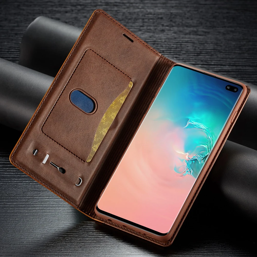 Кожаный чехол для телефона s для samsung Galaxy Note10 S10E S10 Plus S8 S9 контрастный цвет флип Fundas кожаный чехол с карманом для карт