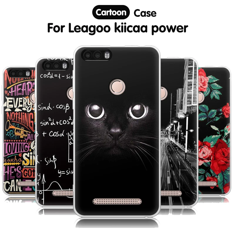 

EiiMoo Case Cover For Leagoo Kiicaa Power Silicone Case Cartoon Print 3D Relief Tpu Back Bags For Funda Leagoo Kiicaa Power Case